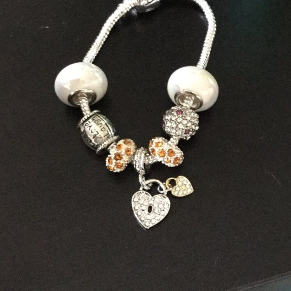 Sterling silver bracelet with charms